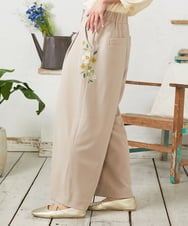 GJLFD50220 Jocomomola(ホコモモラ) El Rucio フラワーアップリケポンチパンツ［オケージョン/セレモニー］ ベージュ