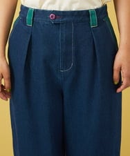 GJLGA31180 Jocomomola(ホコモモラ) Reflejo 配色デニムパンツ グリーン
