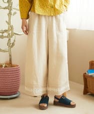 GJLGA34220 Jocomomola(ホコモモラ) ピコリネンワイドシルエットパンツ ベージュ