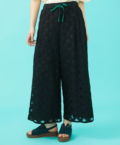GJLGA36230 Jocomomola Flor 総レースワイドパンツ