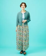 GJLGB02220 Jocomomola(ホコモモラ) Azul zafiro フラワープリントワイドパンツ ライトブルー