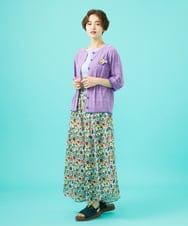 GJLGB02220 Jocomomola(ホコモモラ) Azul zafiro フラワープリントワイドパンツ ライトブルー