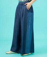 GJLGB41200 Jocomomola(ホコモモラ) Flor pintada テンセルデニムワイドパンツ ライトブルー