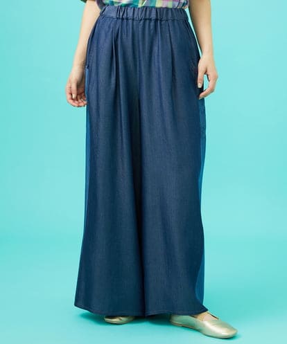 GJLGB41200 Jocomomola Flor pintada テンセルデニムワイドパンツ
