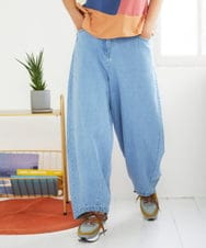 GJLGD33180 Jocomomola(ホコモモラ) Superposicion カーブシルエットデニムパンツ ライトブルー