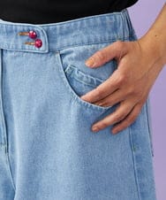 GJLGD33180 Jocomomola(ホコモモラ) Superposicion カーブシルエットデニムパンツ ライトブルー