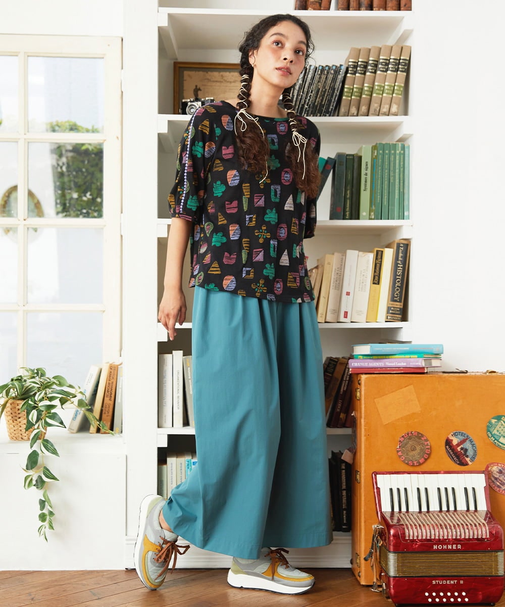 GJLGD35180 Jocomomola(ホコモモラ) Fuerte ワイドパンツ グリーン