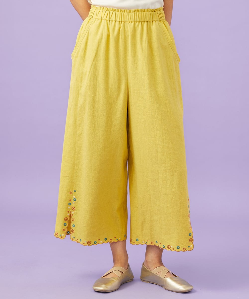 GJLGD36220 Jocomomola Lino Facil リネンワイドストレートパンツ