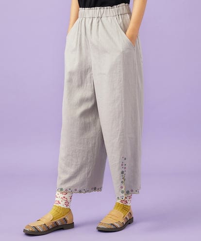 GJLGD36220 Jocomomola Lino Facil リネンワイドストレートパンツ