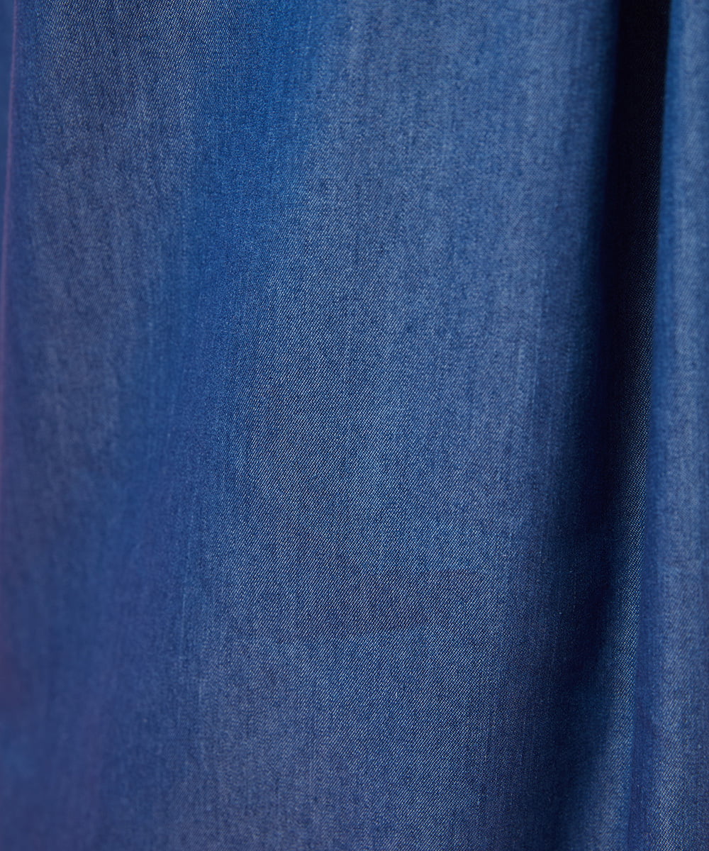 GJLGE42200 Jocomomola(ホコモモラ) Flor デニム 刺繍入りレースアップワイドパンツ ブルー