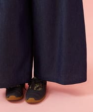 GJLGE42200 Jocomomola(ホコモモラ) Flor デニム 刺繍入りレースアップワイドパンツ ネイビー