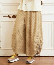 GJLGE43230 Jocomomola(ホコモモラ) Ola レースワイドパンツ ベージュ