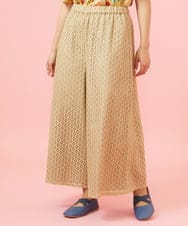 GJLGE43230 Jocomomola(ホコモモラ) Ola レースワイドパンツ ベージュ
