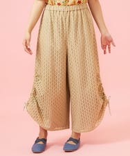 GJLGE43230 Jocomomola(ホコモモラ) Ola レースワイドパンツ ベージュ