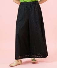 GJLGE43230 Jocomomola(ホコモモラ) Ola レースワイドパンツ ブラック