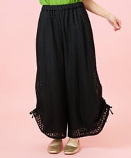 GJLGE43230 Jocomomola(ホコモモラ) Ola レースワイドパンツ ブラック