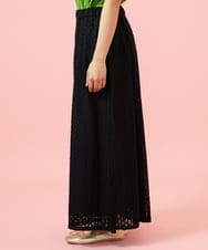 GJLGE43230 Jocomomola(ホコモモラ) Ola レースワイドパンツ ブラック