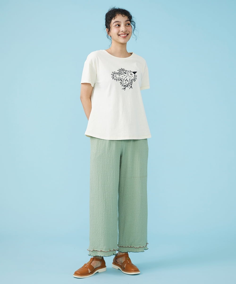 GJLGS02180 Jocomomola(ホコモモラ) Ondas シャーリングパンツ グリーン