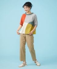 GJLGT37180 Jocomomola(ホコモモラ) Fino チェックパンツ キャメル