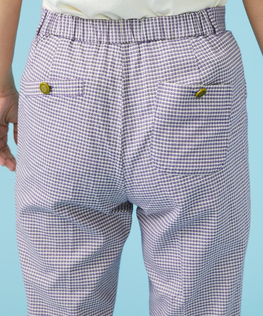 GJLGT37180 Jocomomola(ホコモモラ) Fino チェックパンツ キャメル