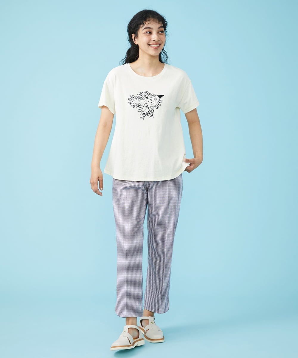 GJLGT37180 Jocomomola(ホコモモラ) Fino チェックパンツ キャメル