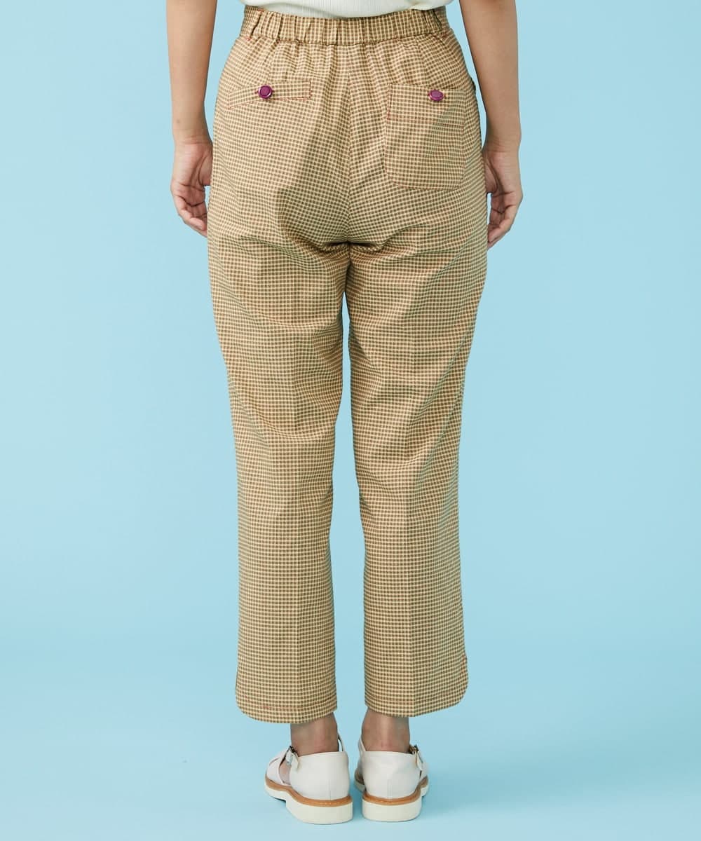 GJLGT37180 Jocomomola(ホコモモラ) Fino チェックパンツ キャメル