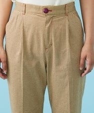 GJLGT37180 Jocomomola(ホコモモラ) Fino チェックパンツ キャメル
