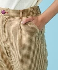 GJLGT37180 Jocomomola(ホコモモラ) Fino チェックパンツ キャメル