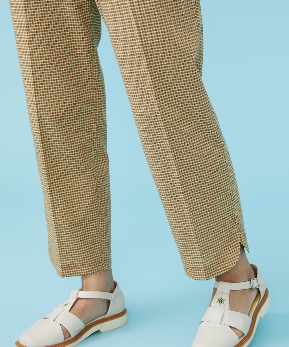 GJLGT37180 Jocomomola(ホコモモラ) Fino チェックパンツ キャメル
