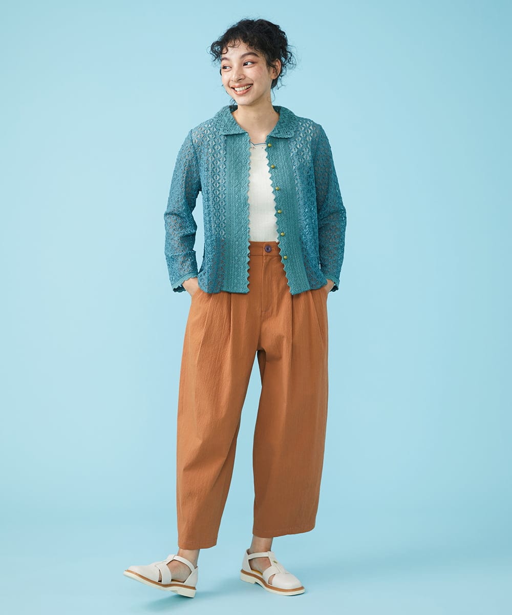 GJLGT42180 Jocomomola(ホコモモラ) サッカーボリュームパンツ ブラウン