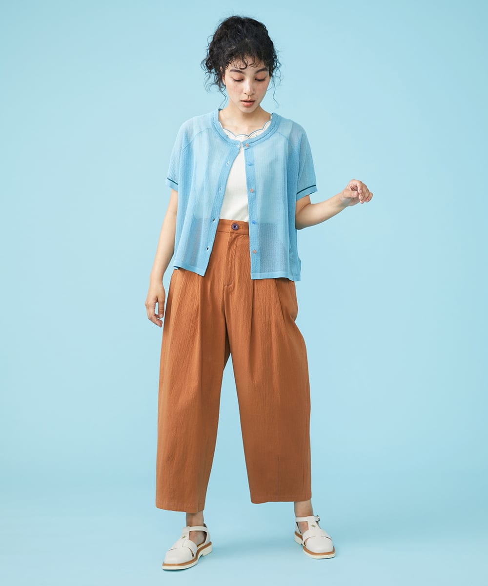 GJLGT42180 Jocomomola(ホコモモラ) サッカーボリュームパンツ ブラウン
