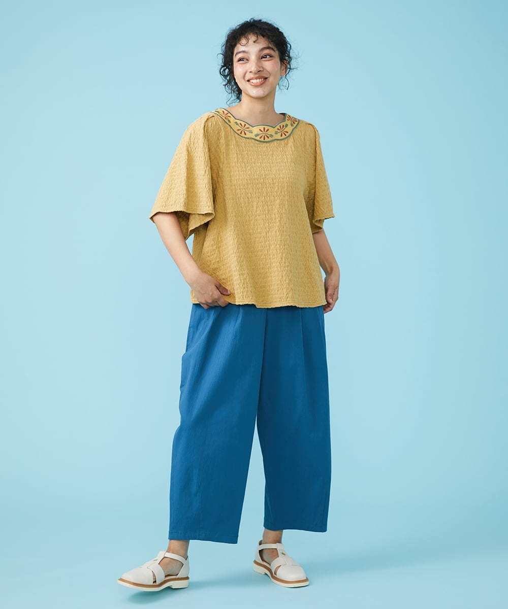 GJLGT42180 Jocomomola(ホコモモラ) サッカーボリュームパンツ ブラウン