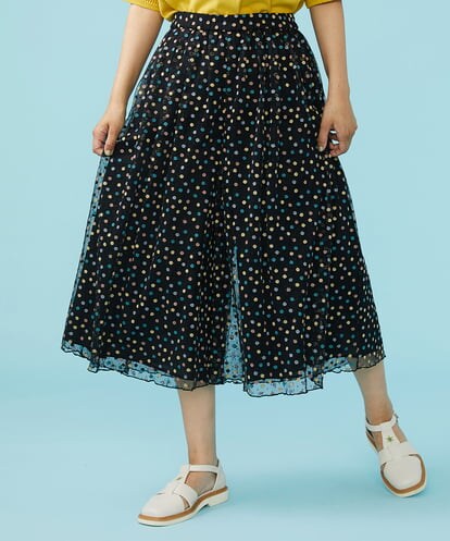 GJLGT71240  Burbuja ドットチュールワイドパンツ