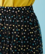GJLGT71240 Jocomomola(ホコモモラ) Burbuja ドットチュールワイドパンツ ブラック