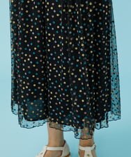 GJLGT71240 Jocomomola(ホコモモラ) Burbuja ドットチュールワイドパンツ ブラック