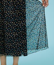GJLGT71240 Jocomomola(ホコモモラ) Burbuja ドットチュールワイドパンツ ブラック
