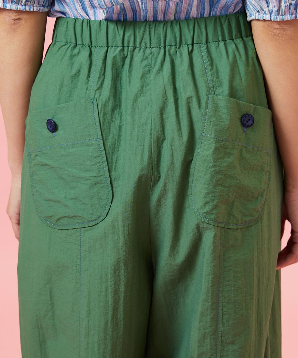 GJLHD36200 Jocomomola(ホコモモラ) 【早割10％OFF】カーブシルエットワイドパンツ グリーン