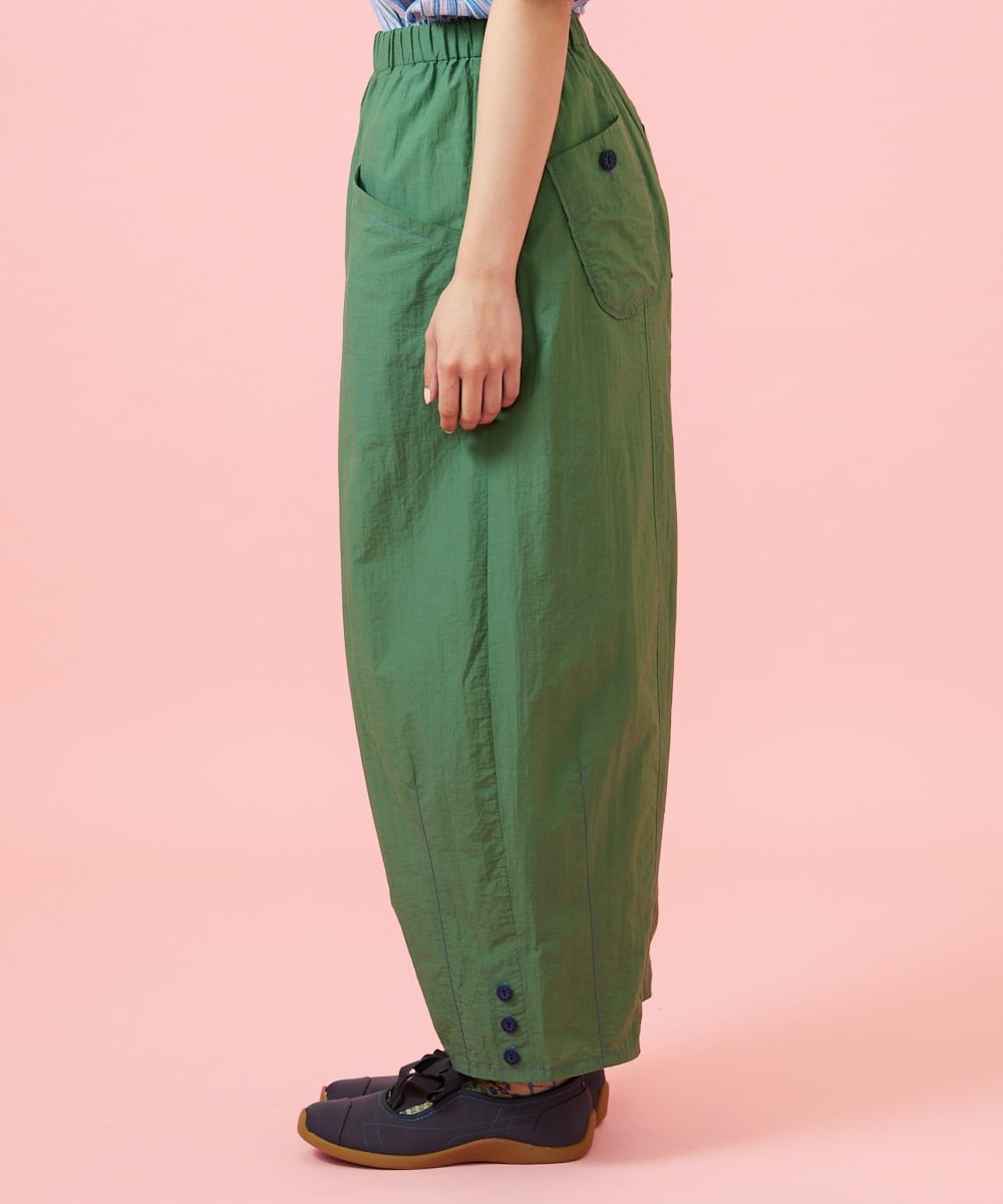 GJLHD36200 Jocomomola(ホコモモラ) 【早割10％OFF】カーブシルエットワイドパンツ グリーン