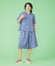GJLHP33160 Jocomomola(ホコモモラ) Flor sonriente プリントハーフパンツ ベージュ