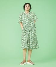 GJLHP33160 Jocomomola(ホコモモラ) Flor sonriente プリントハーフパンツ ベージュ