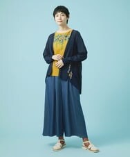 GJLHS30170 Jocomomola(ホコモモラ) Facilmente　テンセルデニムワイドパンツ ブルー