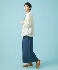 GJLHS30170 Jocomomola(ホコモモラ) Facilmente　テンセルデニムワイドパンツ ブルー