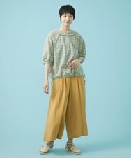 GJLHS31170 Jocomomola(ホコモモラ) Facilmente レーヨンツイルワイドパンツ マスタード