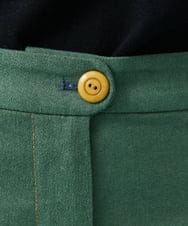 GJLHS33150 Jocomomola(ホコモモラ) フラワー刺繍 カラーツイルパンツ グリーン