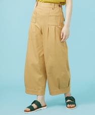 GJLHV34180 Jocomomola(ホコモモラ) コットンツイル ワイドパンツ ベージュ