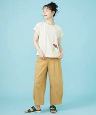 GJLHV34180 Jocomomola(ホコモモラ) コットンツイル ワイドパンツ ベージュ