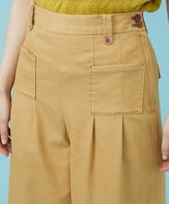 GJLHV34180 Jocomomola(ホコモモラ) コットンツイル ワイドパンツ ベージュ