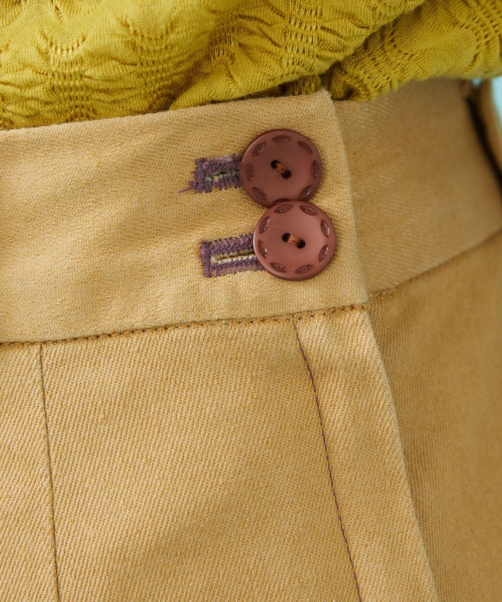 GJLHV34180 Jocomomola(ホコモモラ) コットンツイル ワイドパンツ ベージュ