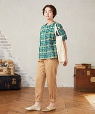 GJLJA33170 Jocomomola(ホコモモラ) Liso ツイルテーパードパンツ ベージュ