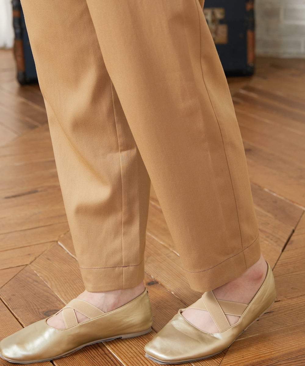 GJLJA33170 Jocomomola(ホコモモラ) Liso ツイルテーパードパンツ ベージュ